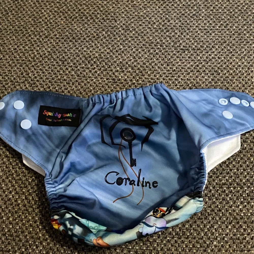 Blue Cartoon Print Kids Diaper Cover